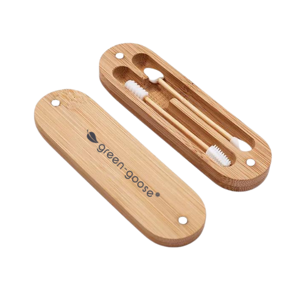 Herbruikbare bamboe wattenstaafjes en make-up applicator