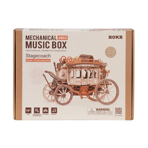 DIY 3D bouwpakket muziekdoos koets, 22 cm