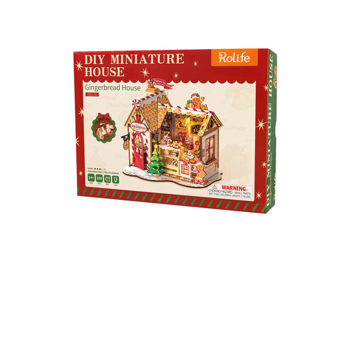 DIY miniatuurhuis gingerbread house, 22 cm