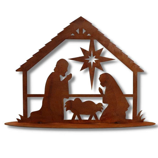 Roestmetalen Kerststal, 2 uitvoeringen