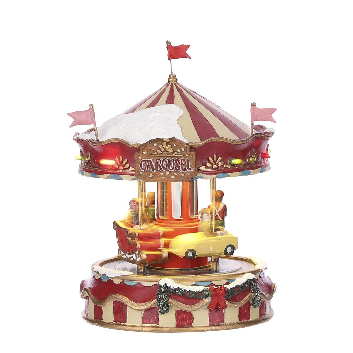 Kerstdorp draaimolen met beweging en verlichting, 13 × 13 × 17,5 cm
