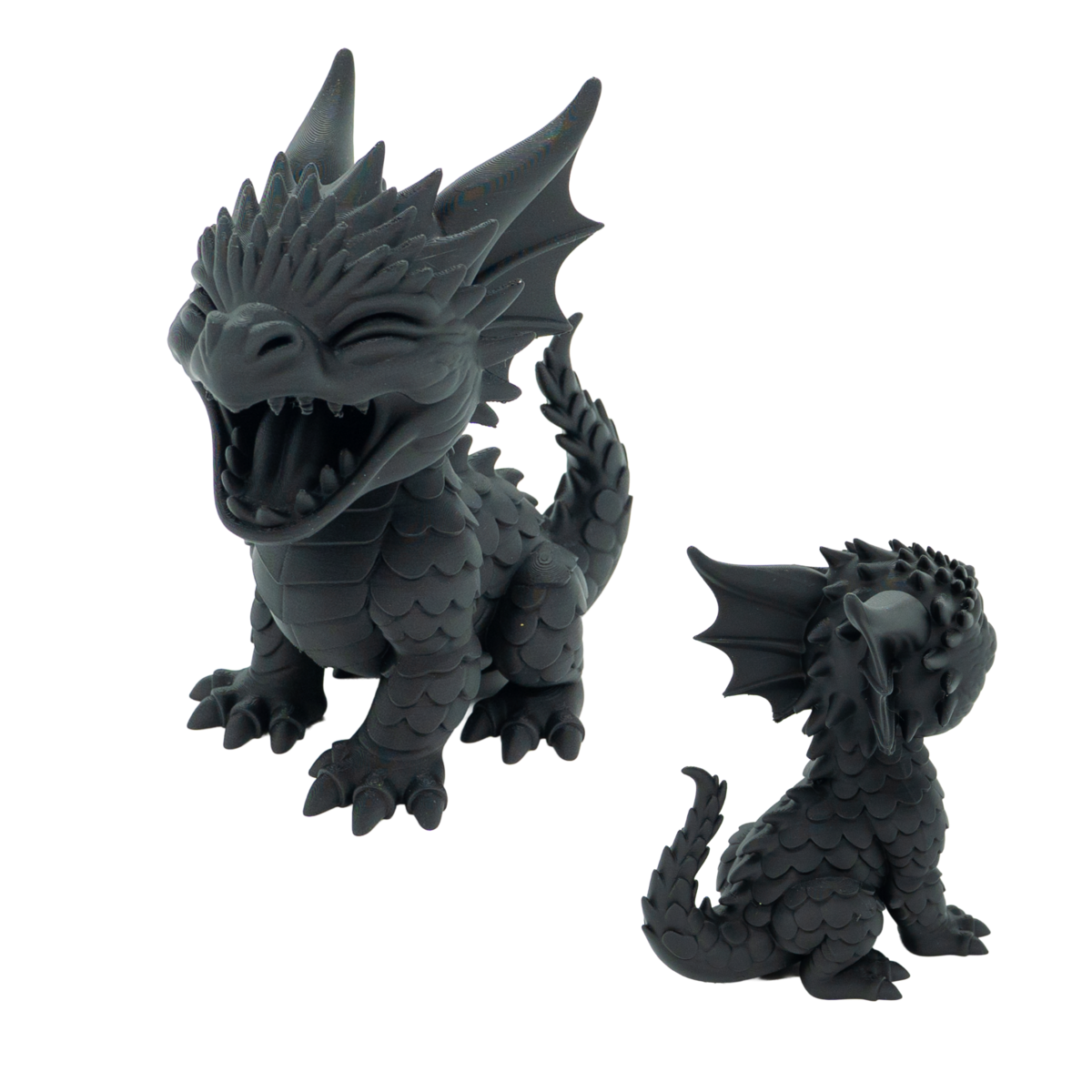 Gapende draak beeldje, 10 of 15 cm