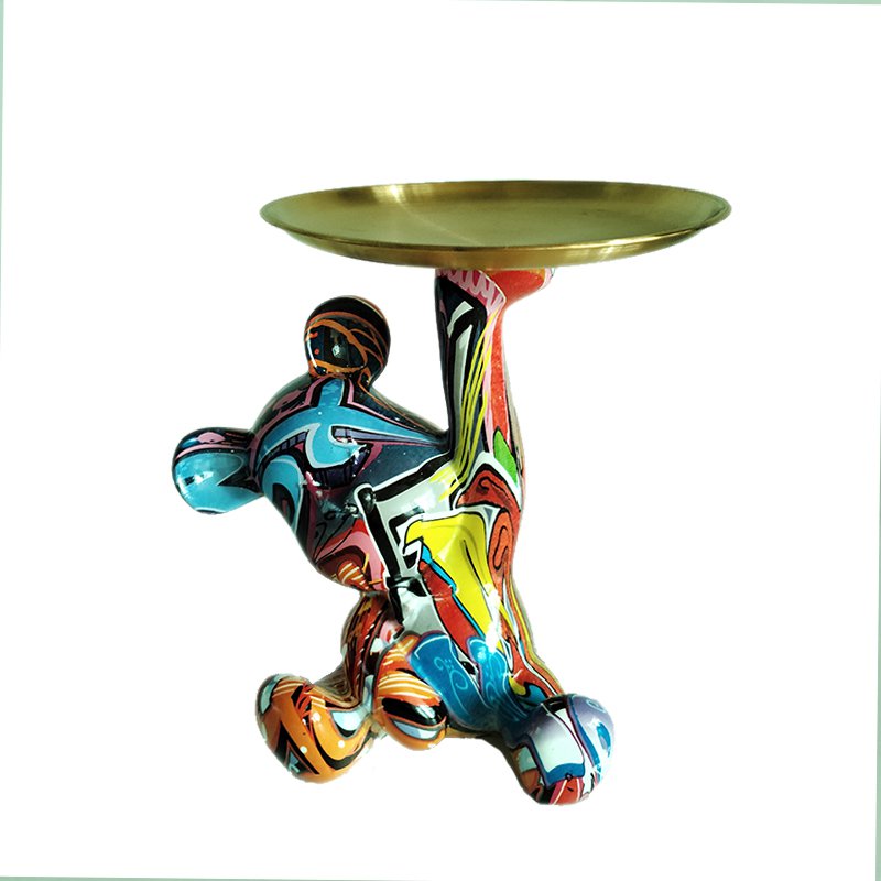 Beer in graffiti stijl, met dienblad, 19 cm