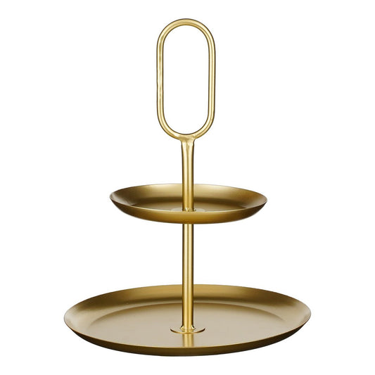 Mica Decorations Rama Etagère – 2-laags Goud Metaal (28 x 28 x 36 cm)