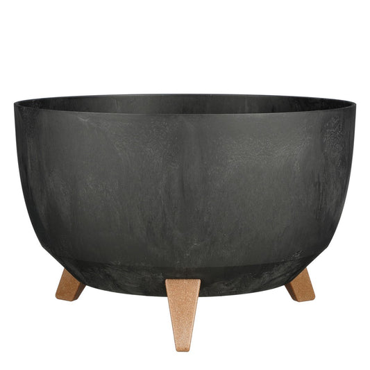 Doppio bloempot zwart cementlook Ø40 cm op poten