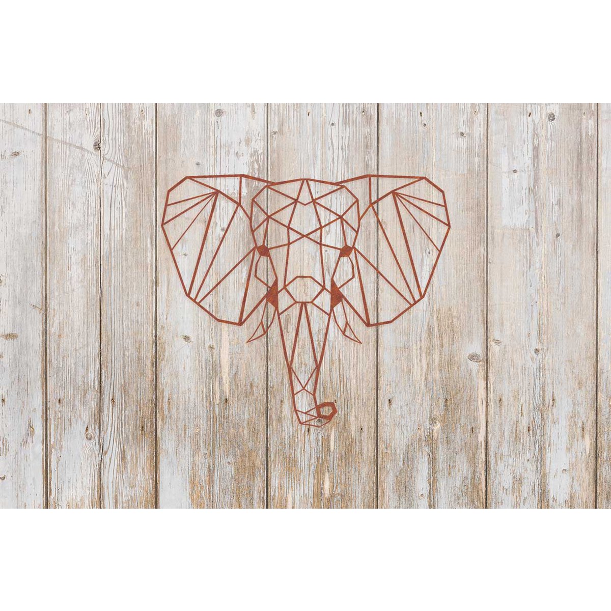 Olifant wanddecoratie roest metaal – dieren muurdecoratie