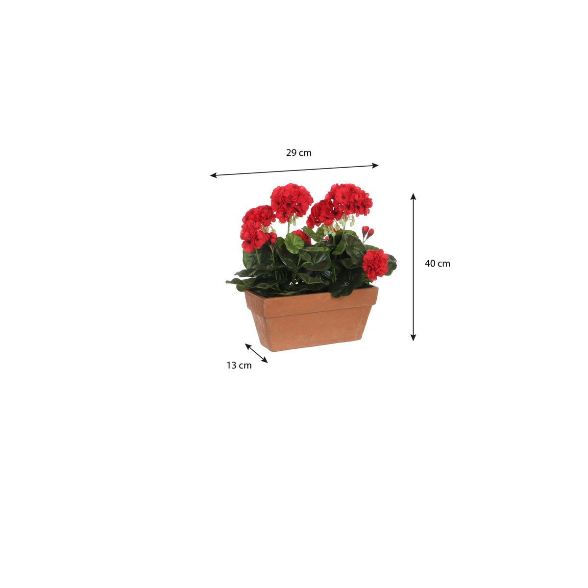 Geranium kunstplant rood, 40 cm