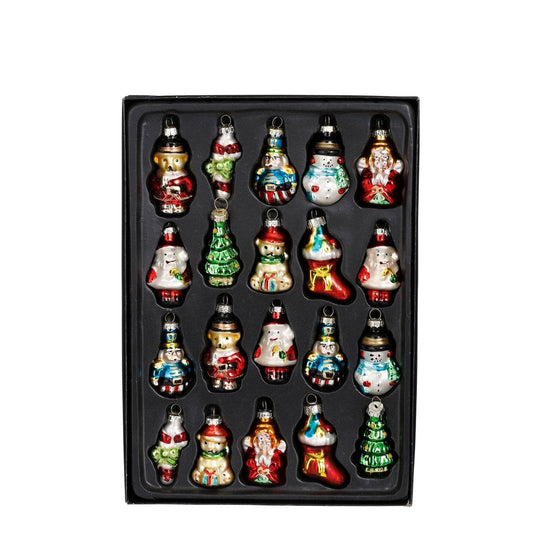 Glazen kerstornamenten set, 20 stuks, 3,5 cm