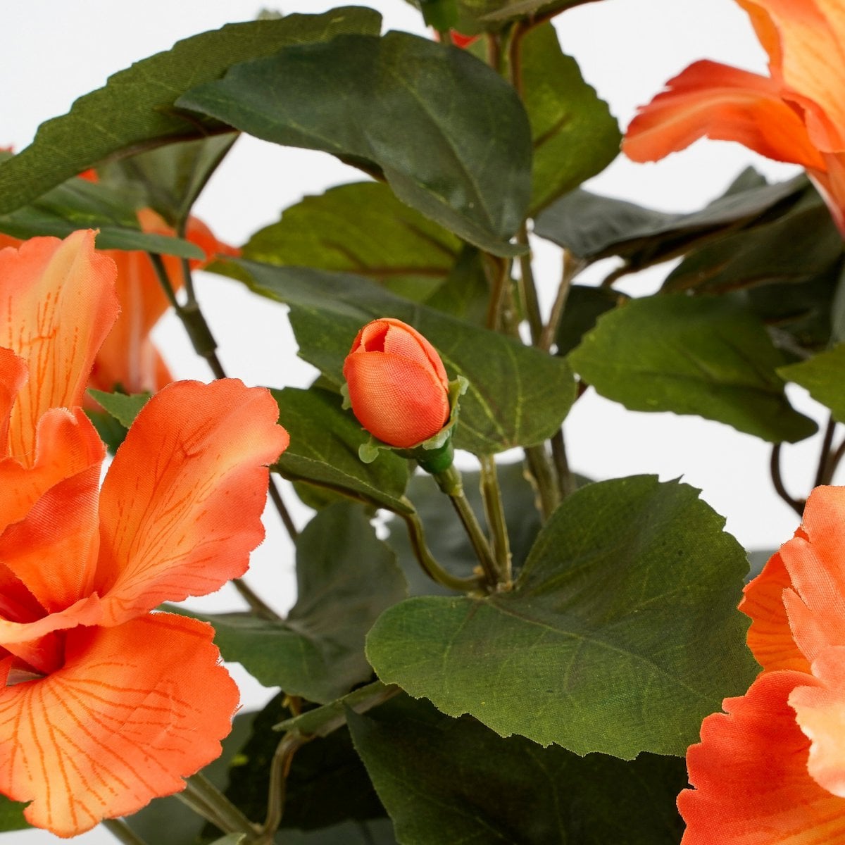 Hibiscus kunstplant oranje, 40 cm