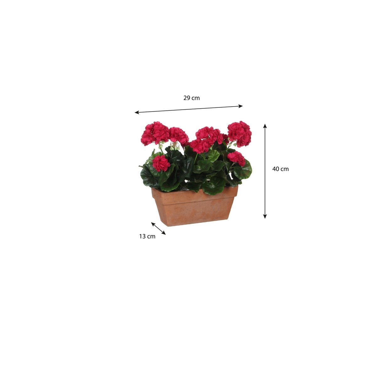 Geranium kunstplant donkerroze, 40 cm