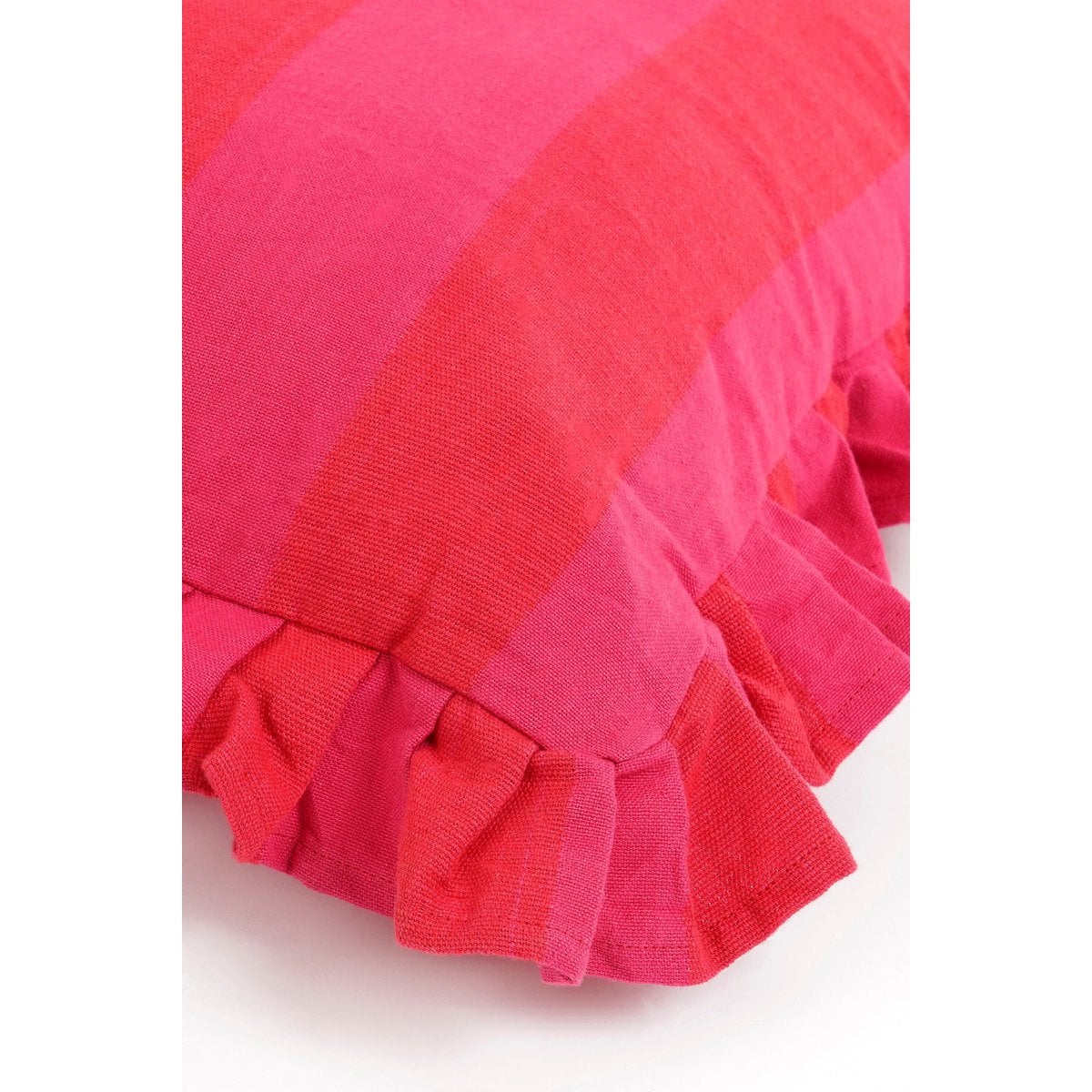 Sierkussen met ruches, roze/rood, 45 x 45 cm