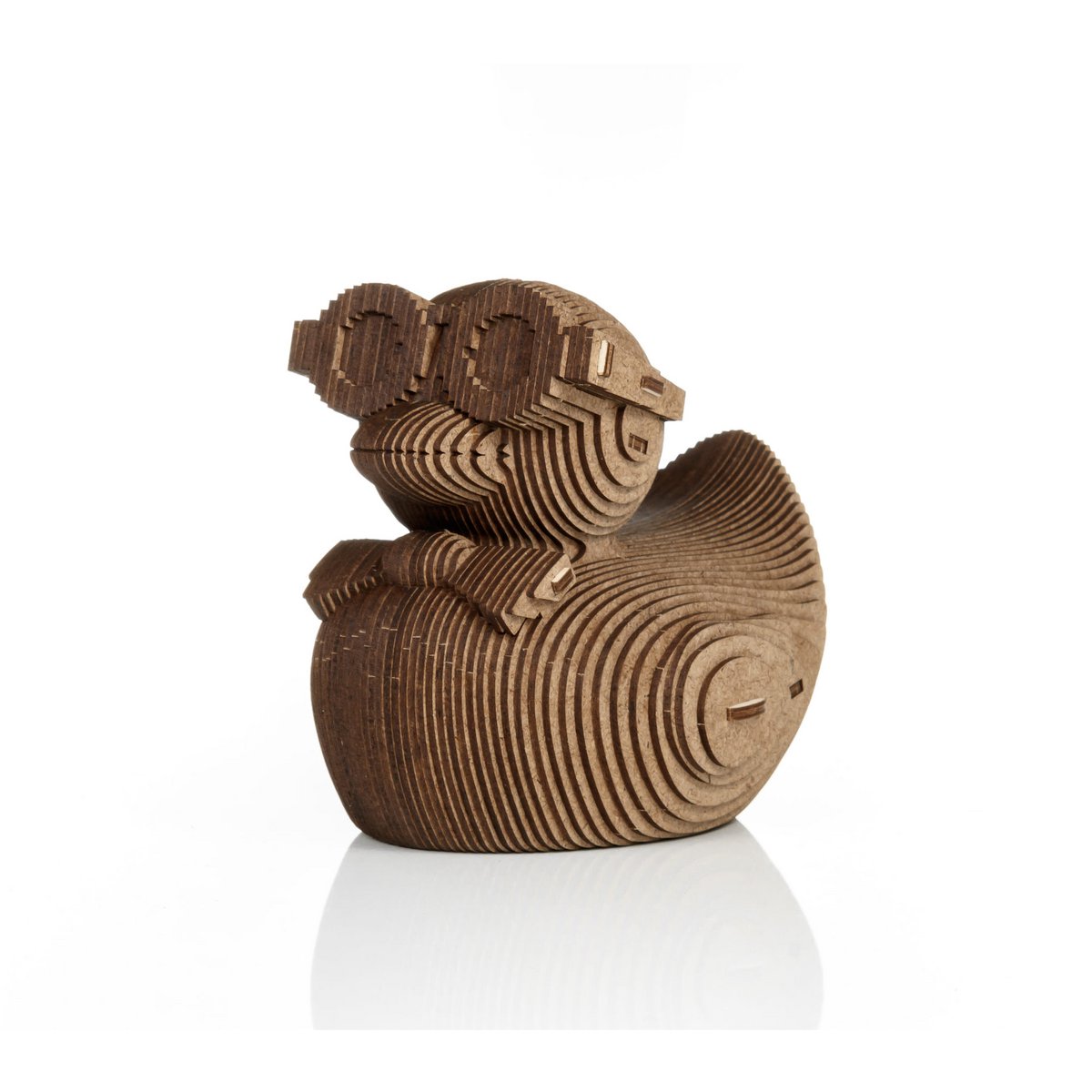 DIY houten spaarpot eend, 12,7 x 10,7 x 12,8 cm