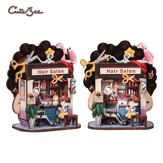 3D diy house talebox corner-barber shop, 9,5 cm