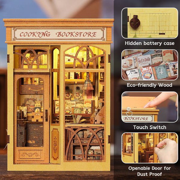 Cooking Bookstore book nook, 12,5 × 10 × 17 cm