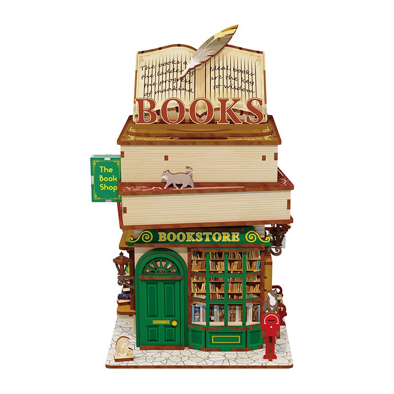DIY houten miniatuur Time Bookstore, 25 cm