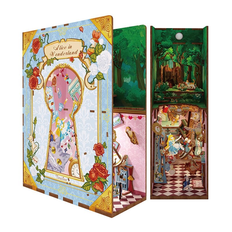 DIY book nook Alice in Wonderland bookend, 24,5 cm