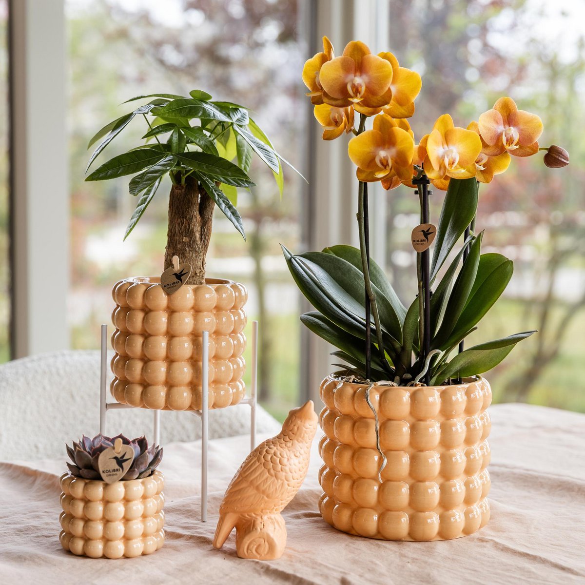 Metalen plantenstandaard, wit, Ø 14 cm, 18,5 cm hoog
