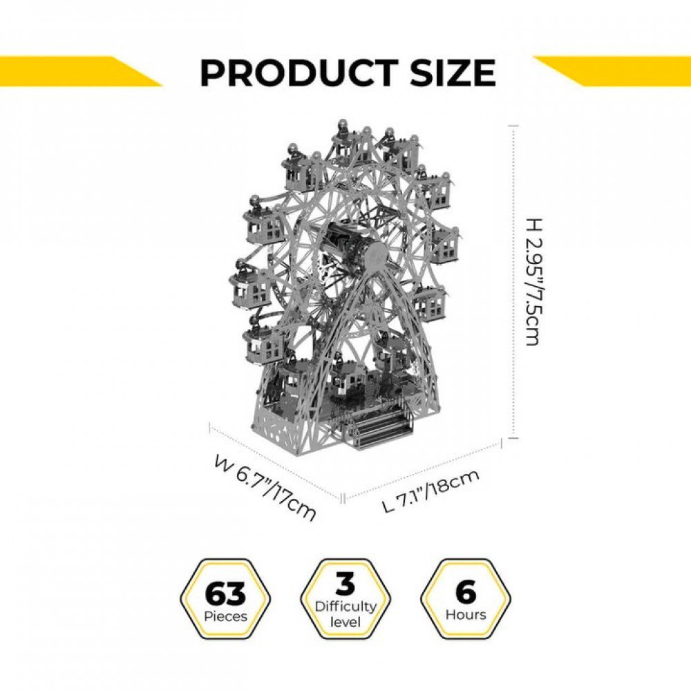 3D metalen bouwpakket reuzenrad, 18 cm