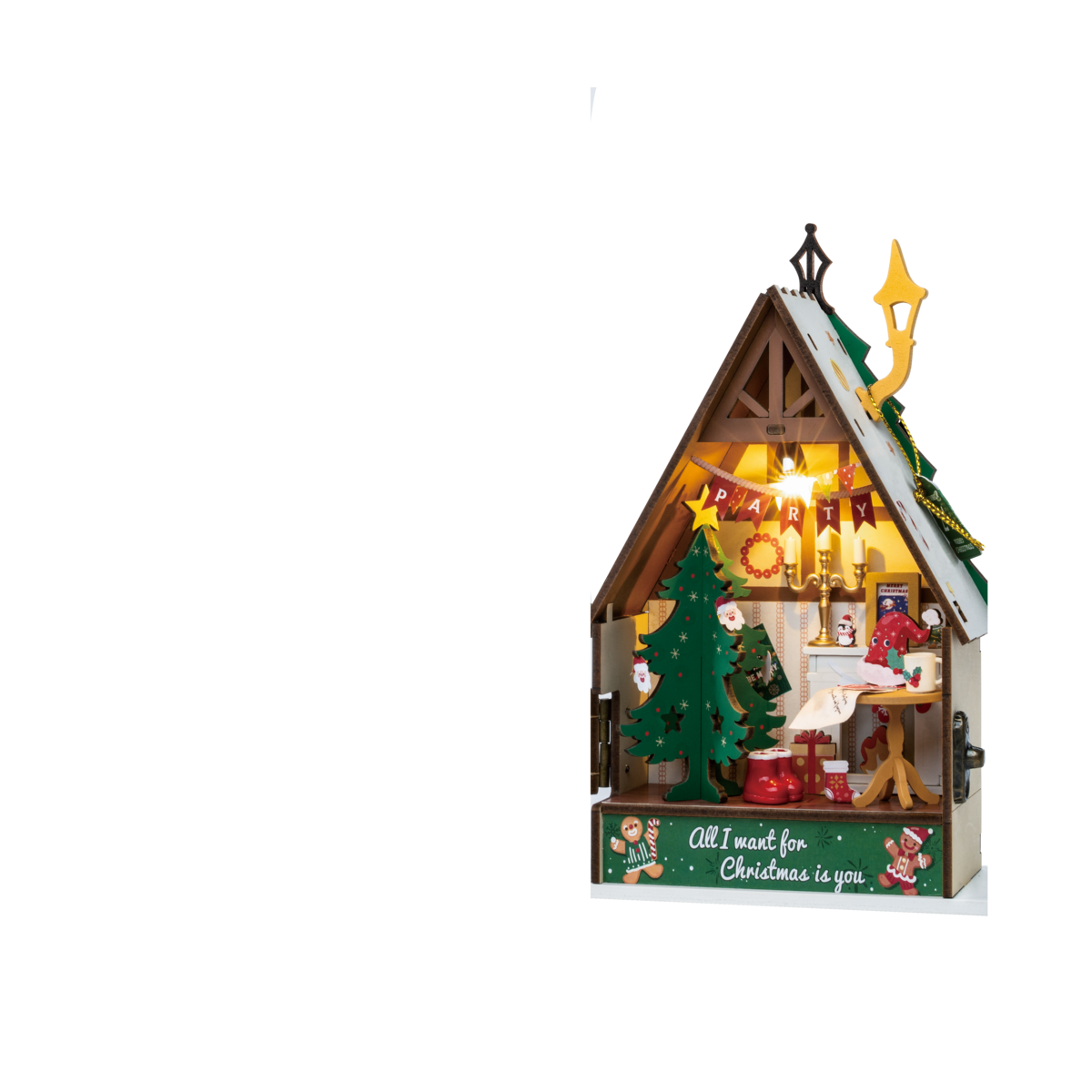 DIY huisje twinkling Christmas house, 18,2 cm