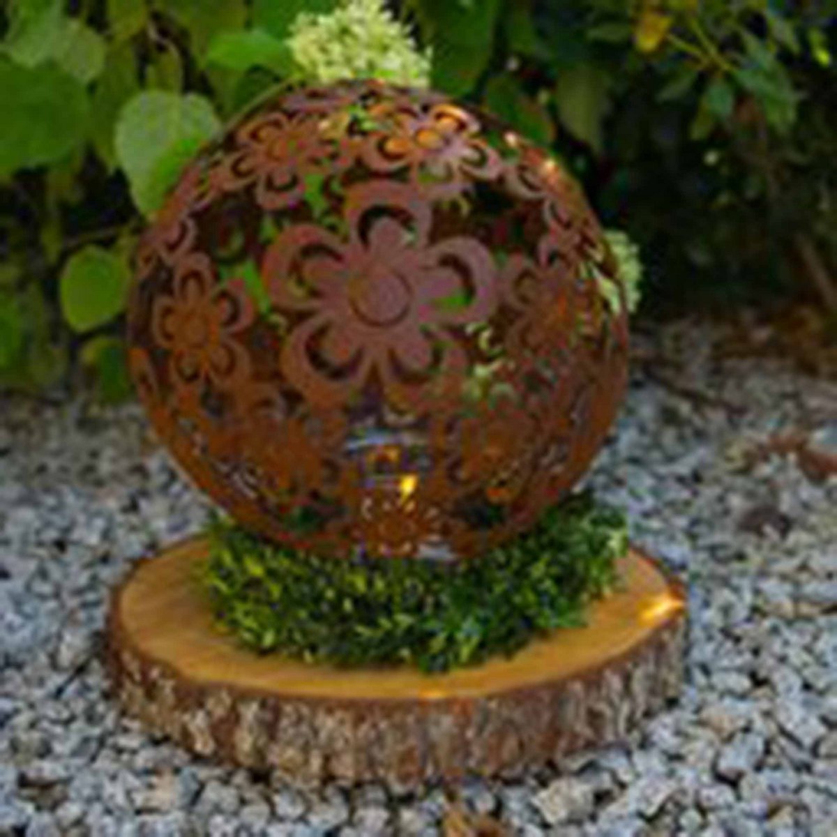 Bloemenbal van roestmetaal, 40 cm