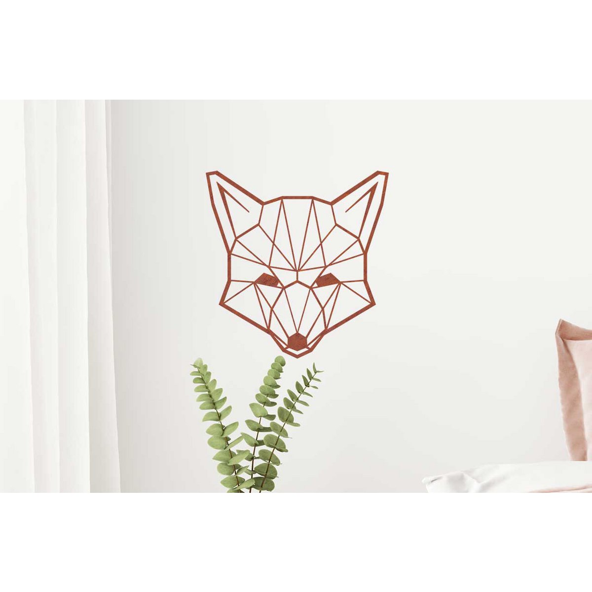 Metalen wanddecoratie vos roest, 39 cm