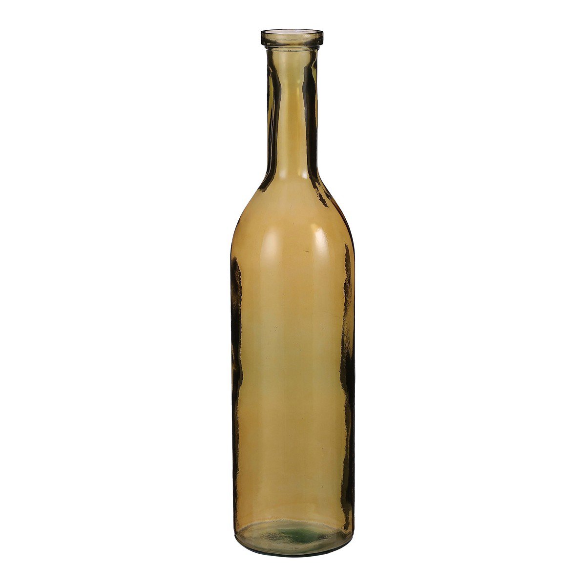 Rioja flesvaas, gerecycled glas, okergeel, Ø 18 × 75 cm