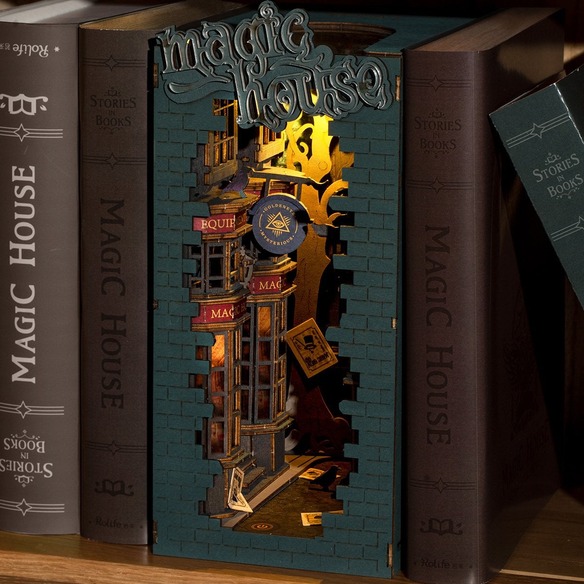 DIY book nook bookend magic house, 24 cm