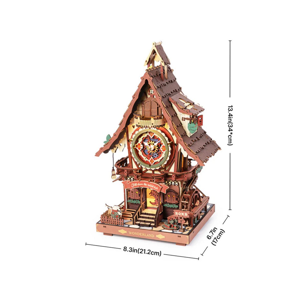 3D houten puzzel koekoeksklok 21 x 17 x 34 cm