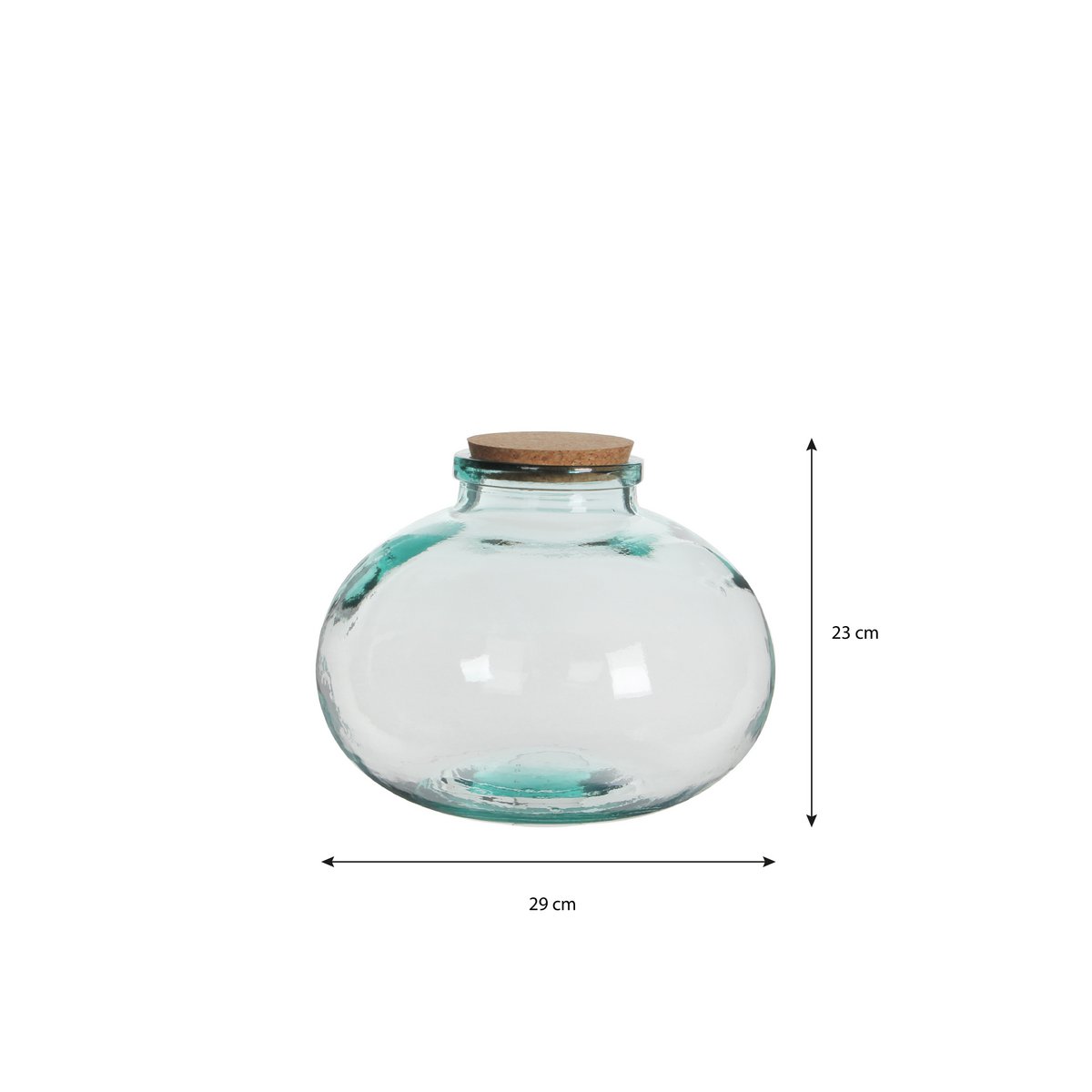 Glazen pot Olly met kurkdeksel 23 x 29 cm
