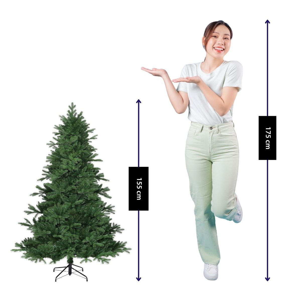 Brampton kunstkerstboom, 155 cm, Ø 107 cm