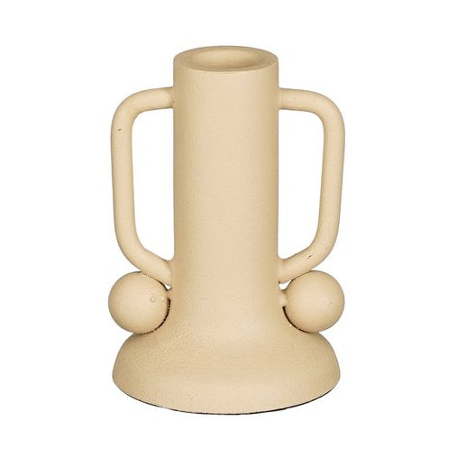 Ula kandelaar, beige, 12 × Ø 8 cm