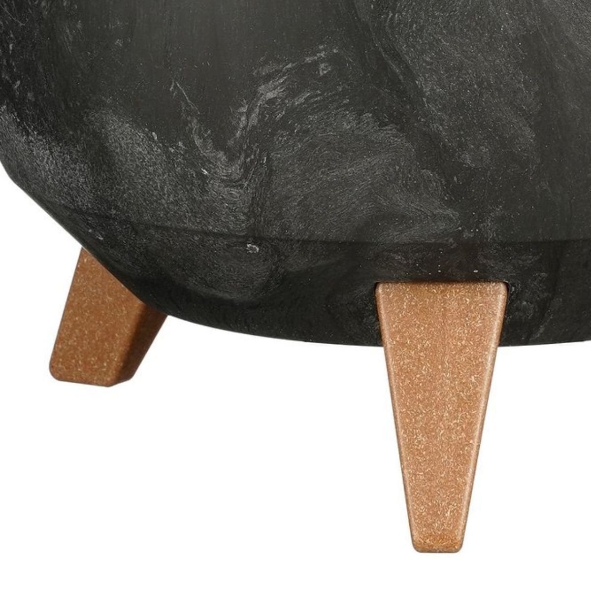 Doppio plantenbak voor buiten, zwart cementlook, Ø 33 × 18,5 cm