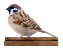 Mus houten decoratie, 10 cm, staand ornament