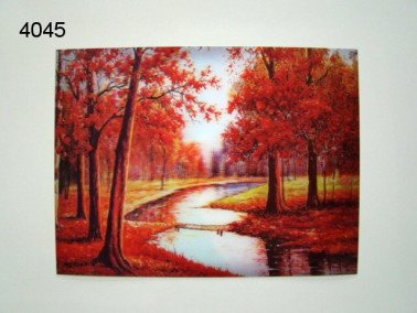 Herfstbos met beek 3D poster, 30 x 40 cm