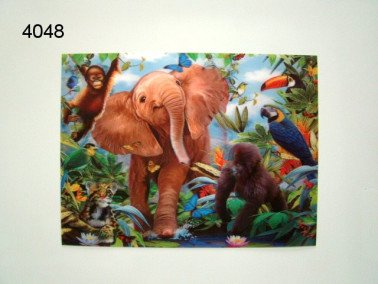 Baby jungle 3D poster, 30 x 40 cm
