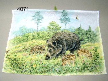 Wild zwijn theedoek