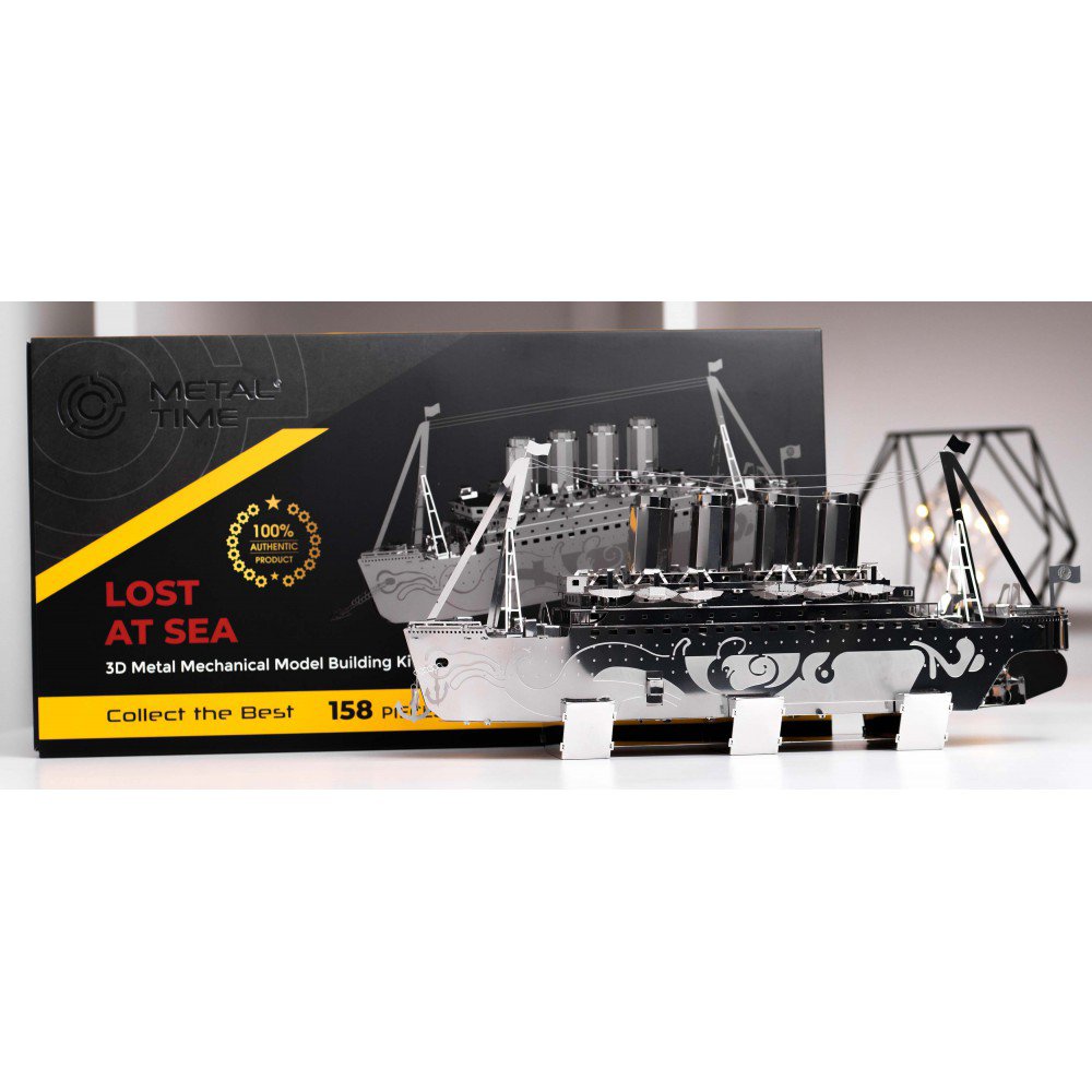 3D metalen bouwpakket Lost at Sea schip 30 × 6 × 14 cm – 158 onderdelen