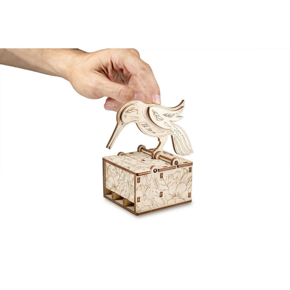 3D houten modelbouw vogelvoederhuisje 8 × 12,5 × 14 cm