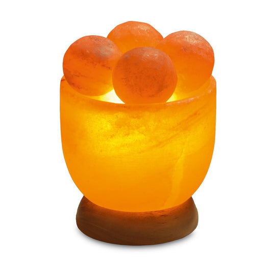 Himalaya zoutlamp schaal met massagebollen