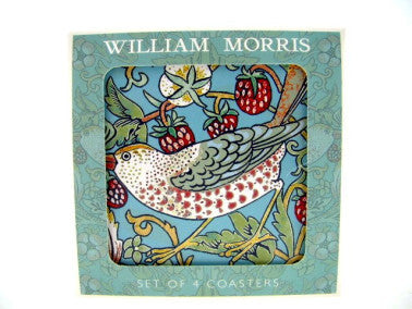 Strawberry Thief onderzetterset 4 stuks, William Morris