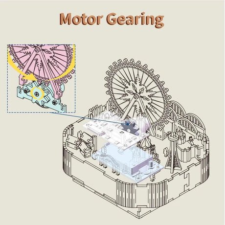 DIY 3D houten muziekdoos Snow World 14 x 16 x 15,7 cm