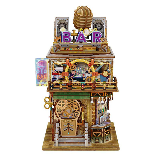3D houten bouwpakket punk bar bureau organizer 15 × 14 × 25 cm – 161 stukjes