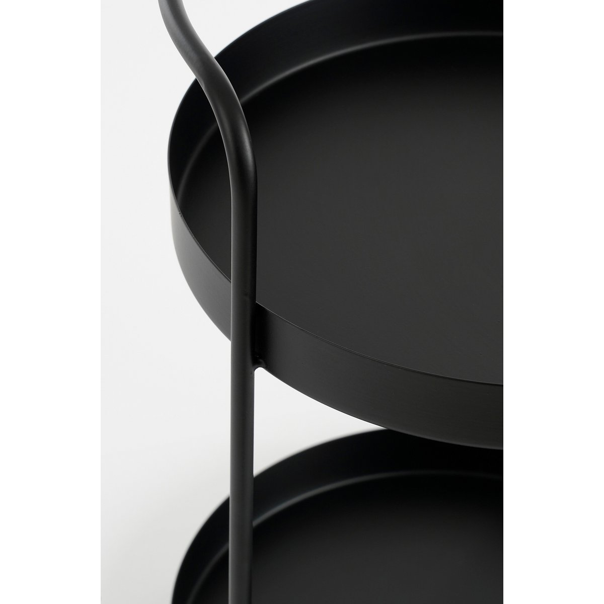 Mica Decorations Etagère – 2-laags Zwart Metaal (H35 x Ø25 cm)