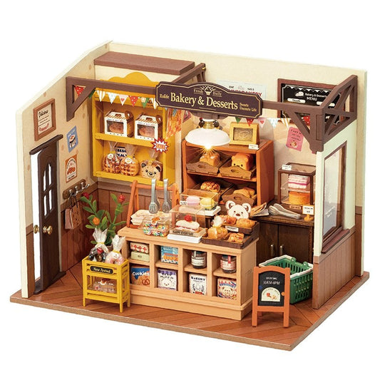 DIY huisje Becka's baking house met led verlichting, 15,7 cm