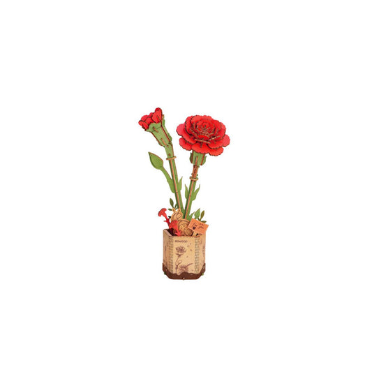DIY houten rode anjer, 22 cm