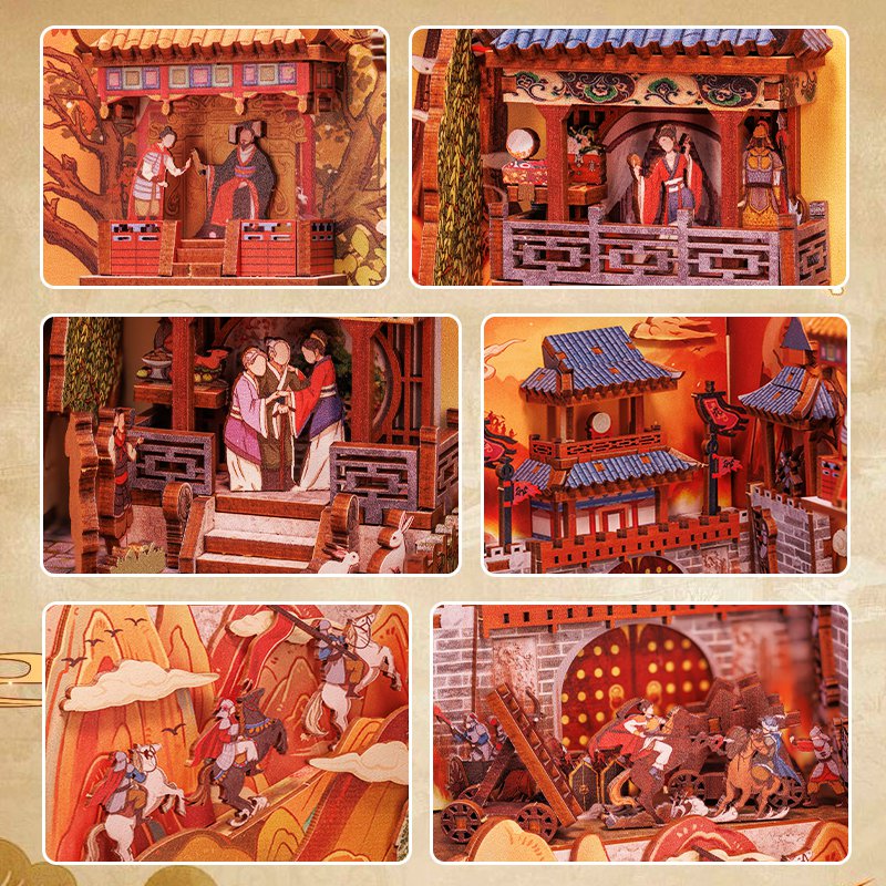 The Legend of Mulan book nook, 18 × 11 × 23 cm