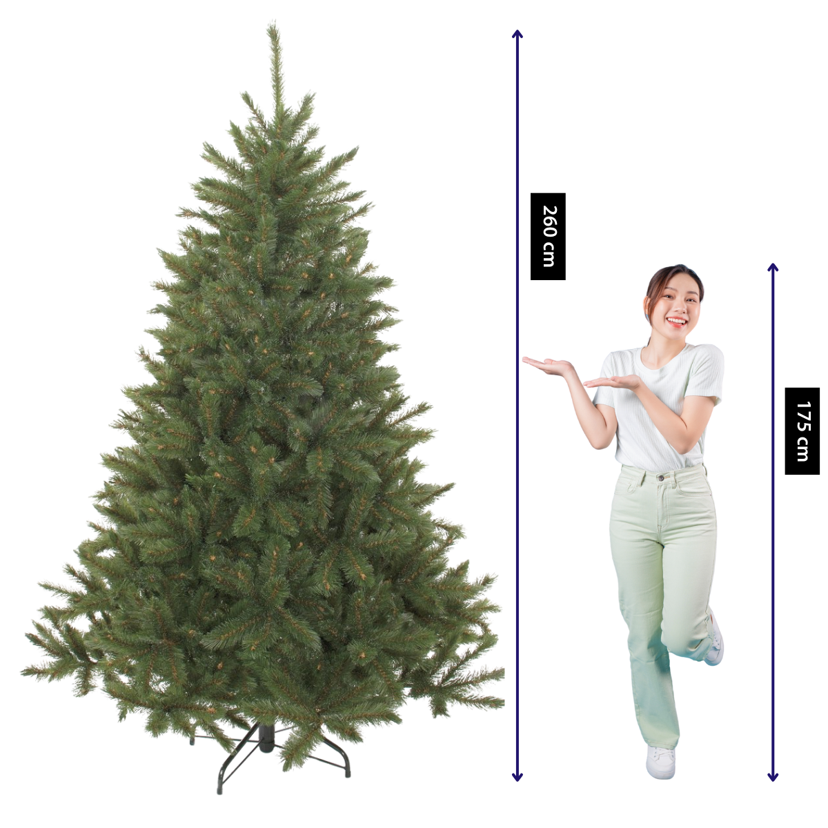Kunstkerstboom Bristlecone, groen, 260 cm