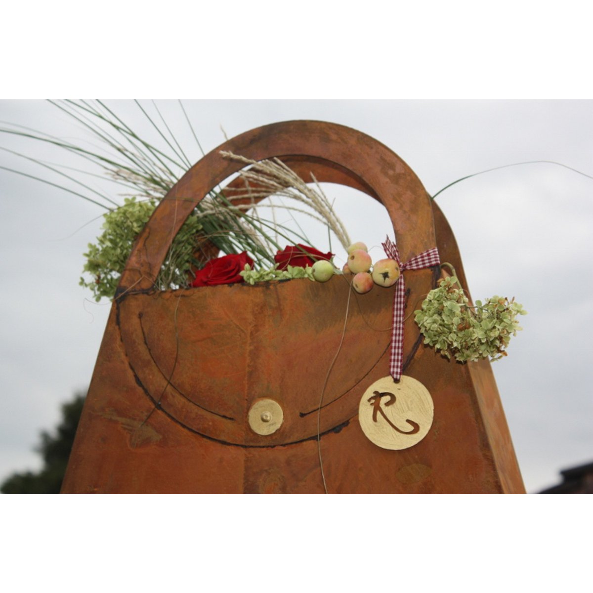 Metalen siertas in roestlook – plantenbak in 3 maten