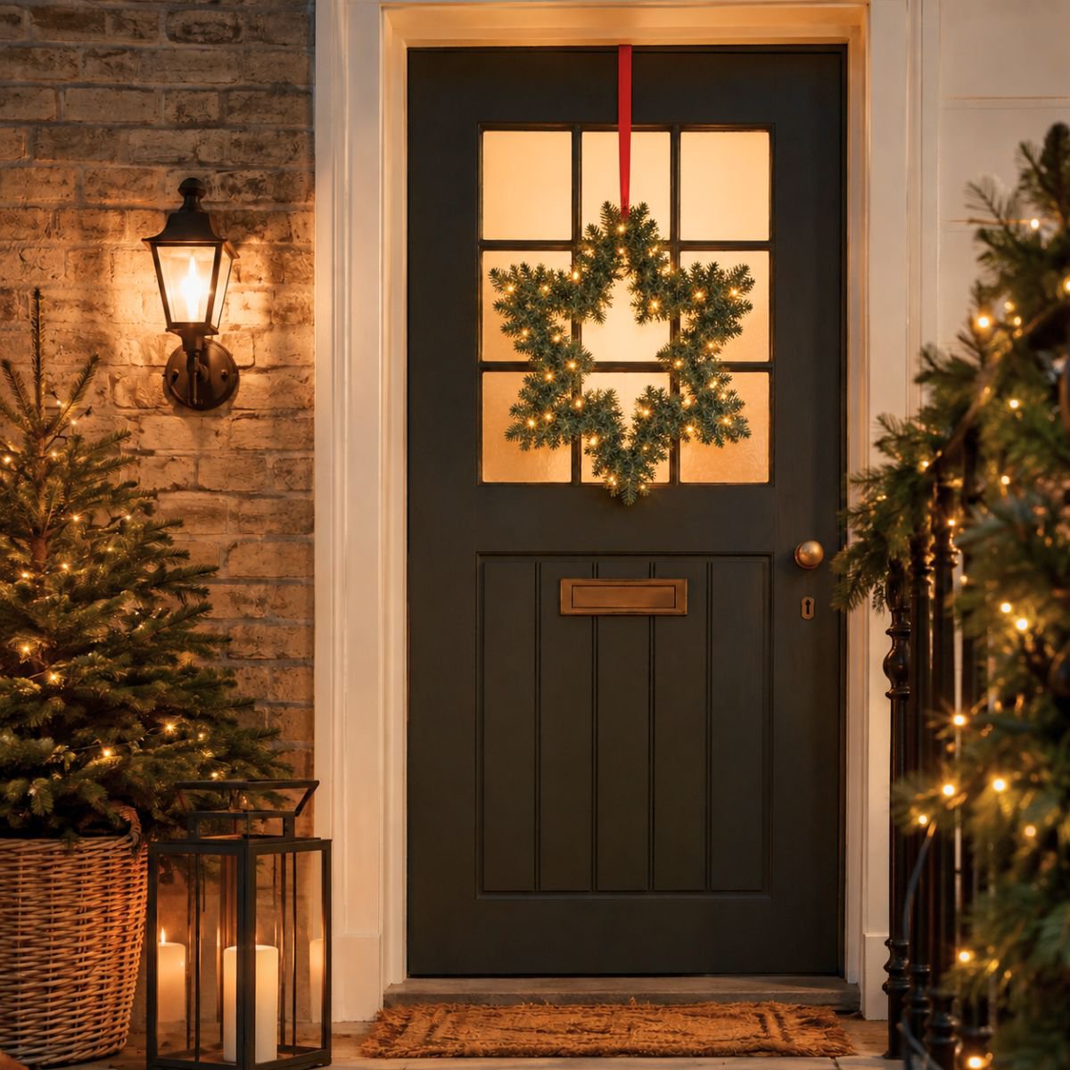 Kerstkrans ster met verlichting, Ø 60 cm