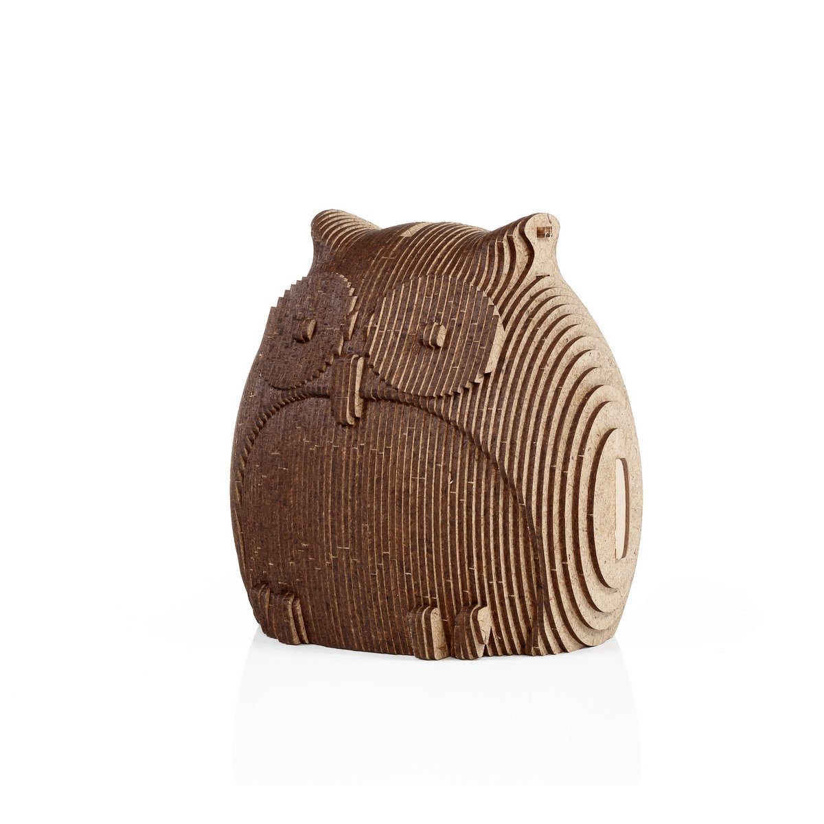 DIY houten spaarpot uil, 12,7 x 10,7 x 12,8 cm